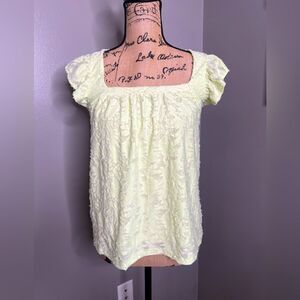 LC Lauren Conrad bright neon textured tank top ruffle‎ xs summer travel